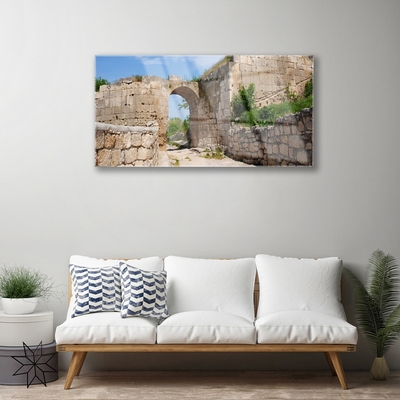 Plexiglas® Wall Art Ruin architecture grey brau