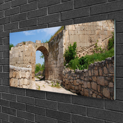 Plexiglas® Wall Art Ruin architecture grey brau