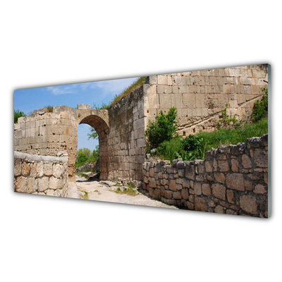 Plexiglas® Wall Art Ruin architecture grey brau