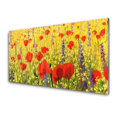 Plexiglas® Wall Art Flowers floral red purple