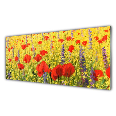 Plexiglas® Wall Art Flowers floral red purple