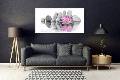 Plexiglas® Wall Art Flower stones art pink grey