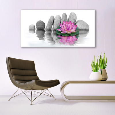 Plexiglas® Wall Art Flower stones art pink grey