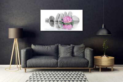 Plexiglas® Wall Art Flower stones art pink grey