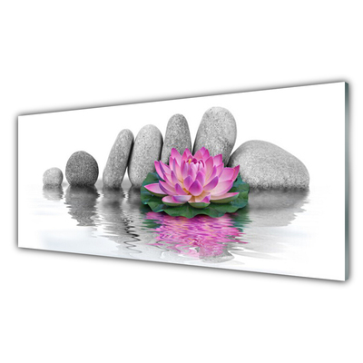 Plexiglas® Wall Art Flower stones art pink grey