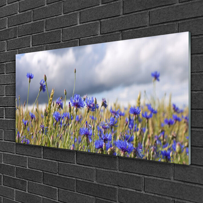 Plexiglas® Wall Art Flowers floral purple green