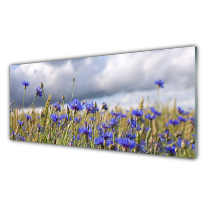 Plexiglas® Wall Art Flowers floral purple green