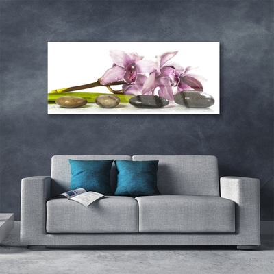 Plexiglas® Wall Art Flower stones floral pink grey black