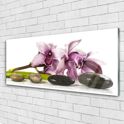 Plexiglas® Wall Art Flower stones floral pink grey black