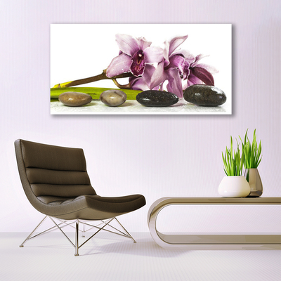 Plexiglas® Wall Art Flower stones floral pink grey black