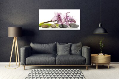 Plexiglas® Wall Art Flower stones floral pink grey black