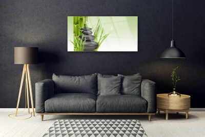 Plexiglas® Wall Art Bamboo grasses floral green black