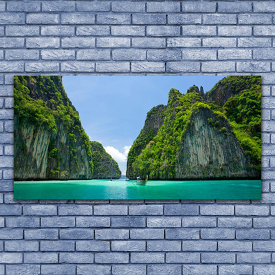 Plexiglas® Wall Art Booked landscape blue grey green