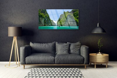 Plexiglas® Wall Art Booked landscape blue grey green