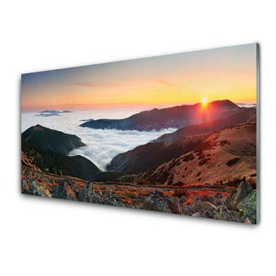 Plexiglas® Wall Art Booked landscape brown grey white yellow