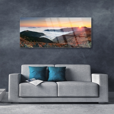 Plexiglas® Wall Art Booked landscape brown grey white yellow