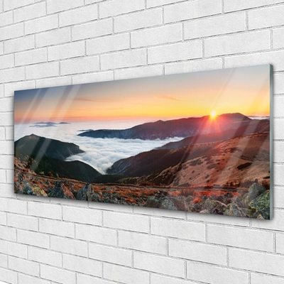 Plexiglas® Wall Art Booked landscape brown grey white yellow