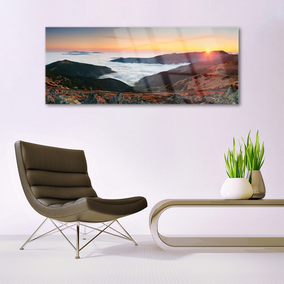 Plexiglas® Wall Art Booked landscape brown grey white yellow