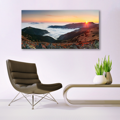 Plexiglas® Wall Art Booked landscape brown grey white yellow