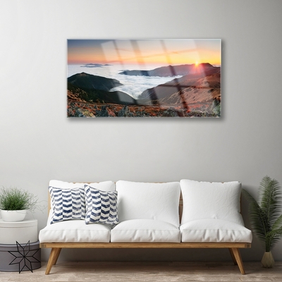 Plexiglas® Wall Art Booked landscape brown grey white yellow