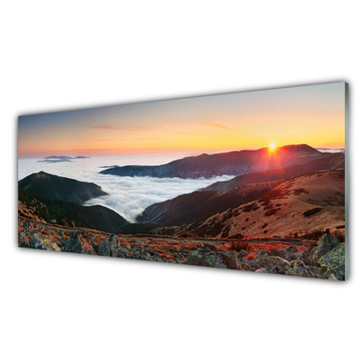 Plexiglas® Wall Art Booked landscape brown grey white yellow