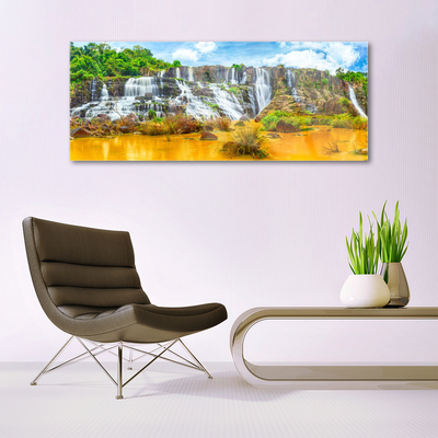 Plexiglas® Wall Art Waterfall nature grey white