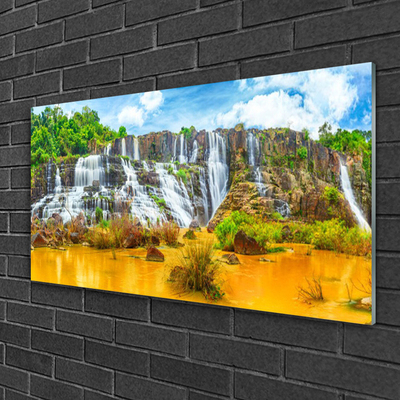Plexiglas® Wall Art Waterfall nature grey white