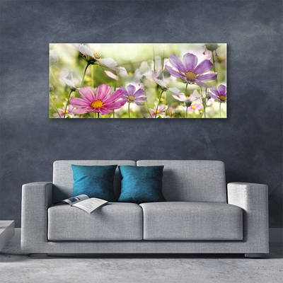 Plexiglas® Wall Art Flowers nature pink yellow green