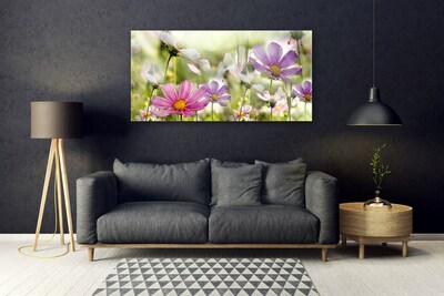 Plexiglas® Wall Art Flowers nature pink yellow green