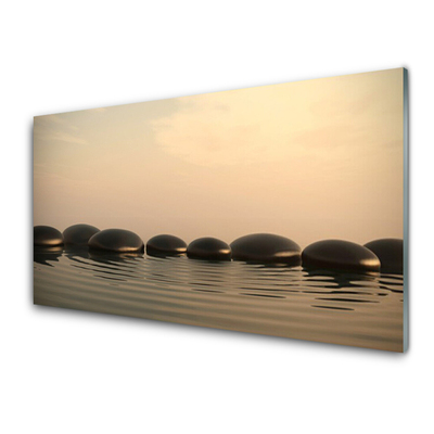 Plexiglas® Wall Art Stones water art black grey