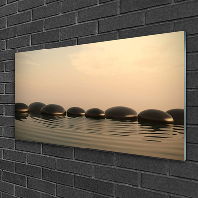 Plexiglas® Wall Art Stones water art black grey