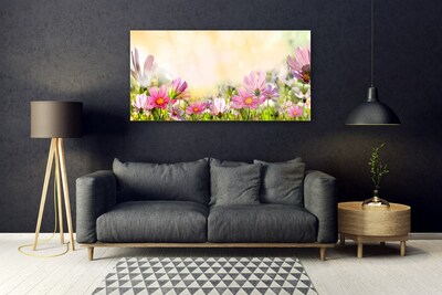 Plexiglas® Wall Art Flowers nature pink yellow green