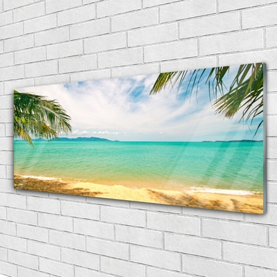 Plexiglas® Wall Art Sea beach landscape blue yellow