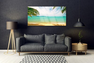 Plexiglas® Wall Art Sea beach landscape blue yellow