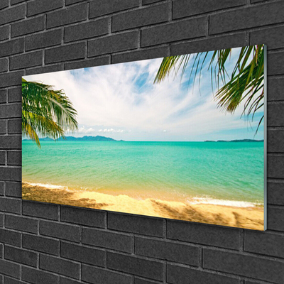 Plexiglas® Wall Art Sea beach landscape blue yellow