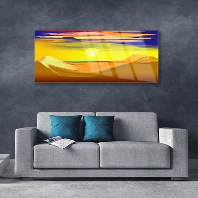 Plexiglas® Wall Art Desert art yellow purple