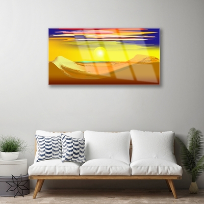 Plexiglas® Wall Art Desert art yellow purple