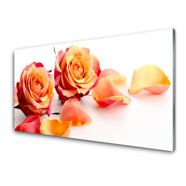 Plexiglas® Wall Art Roses floral yellow orange