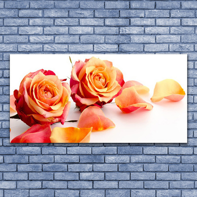 Plexiglas® Wall Art Roses floral yellow orange