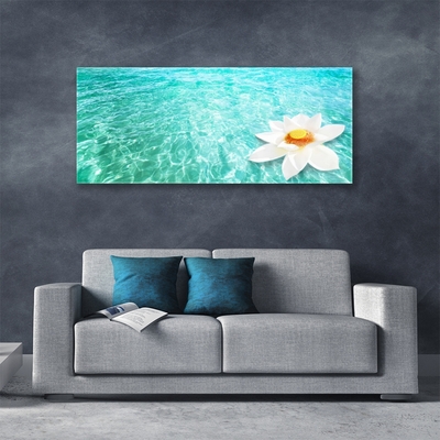 Plexiglas® Wall Art Water flower art blue white