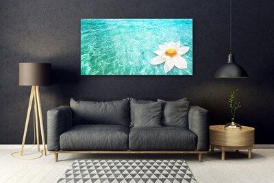 Plexiglas® Wall Art Water flower art blue white