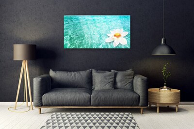 Plexiglas® Wall Art Water flower art blue white