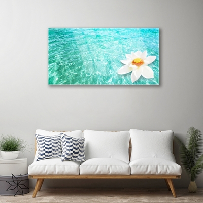 Plexiglas® Wall Art Water flower art blue white