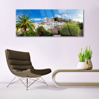 Plexiglas® Wall Art City landscape brown green grey
