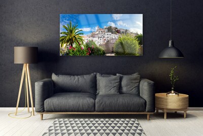 Plexiglas® Wall Art City landscape brown green grey