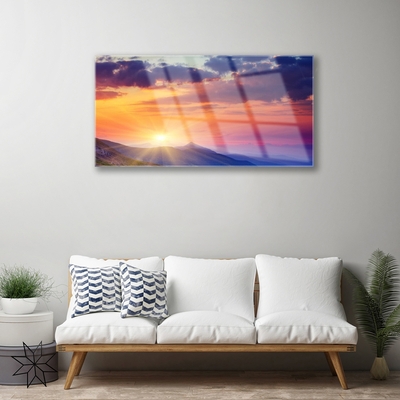 Plexiglas® Wall Art Sun mountains landscape multi