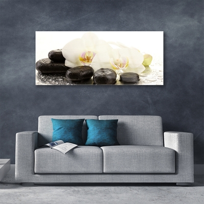 Plexiglas® Wall Art Flower stones art white black