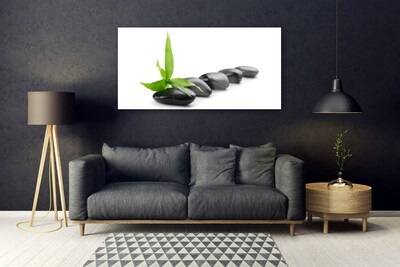 Plexiglas® Wall Art Stones leaves art black green