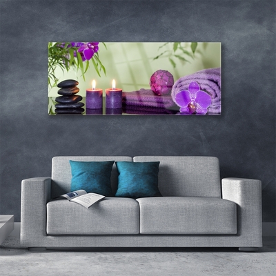 Plexiglas® Wall Art Stones candle towels art black pink purple