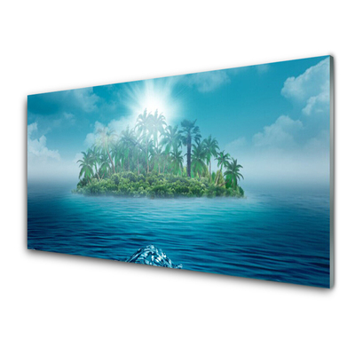 Plexiglas® Wall Art Islet sea landscape blue